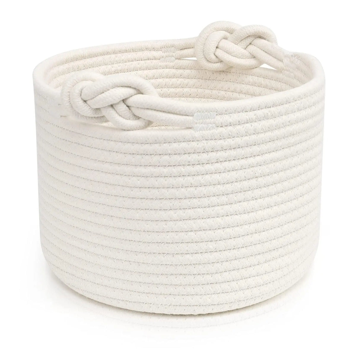 panier tressé blanc gris rose moderne rustique anneaux rangement réutilisable