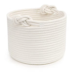 panier tressé blanc gris rose moderne rustique anneaux rangement réutilisable