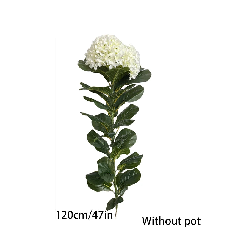 plante artificielle hortensia blanc vert moderne pot décoration intérieure réaliste