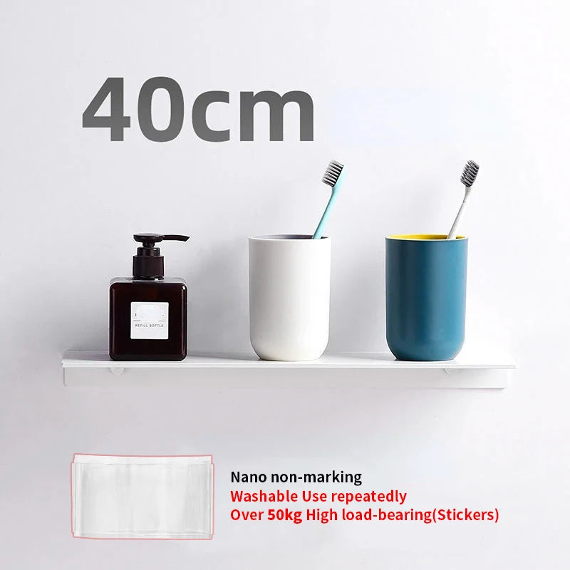 étagères murales modernes adhésives sans perçage blanc noir alliage aluminium rangement salle bain cuisine