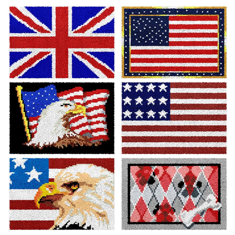 tapis pique nique motifs drapeaux géométriques couleurs patriotiques créatives animaux