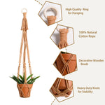 décoration boho macramé suspendu anneaux bois cordes naturel nœuds simples géométriques