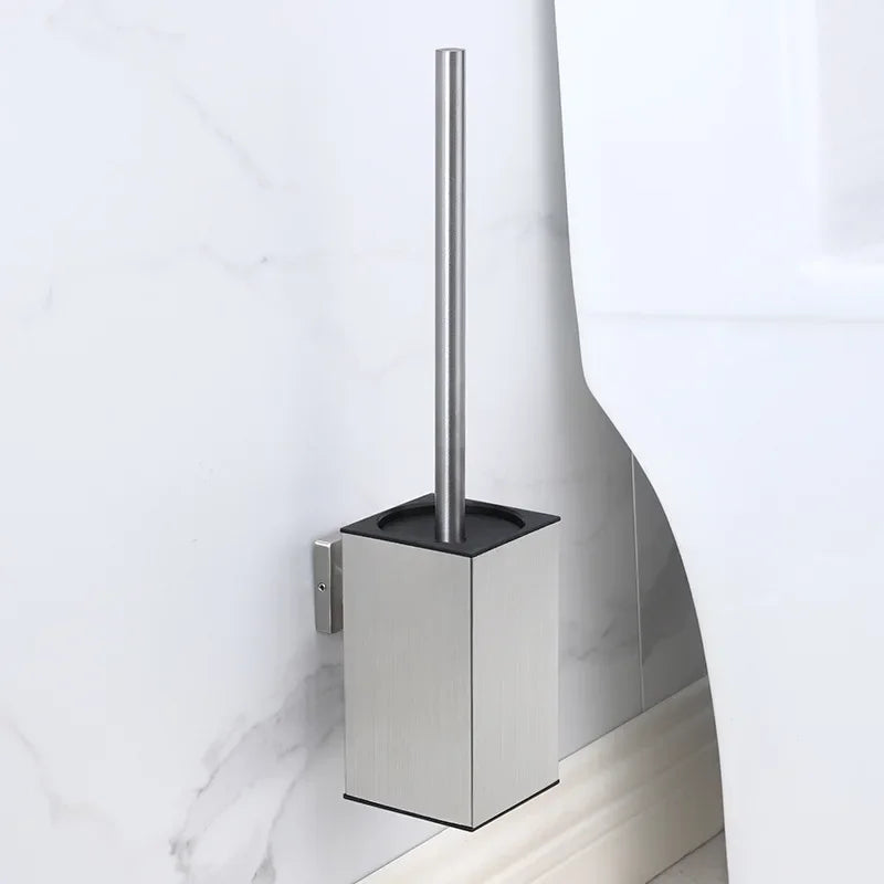 brosse wc moderne or noir argent acier inoxydable porte brosses toilette fixation murale poignée