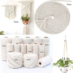 corde macramé coton blanc tissée franges artisanal longueurs variées metres pompons decoration rustique