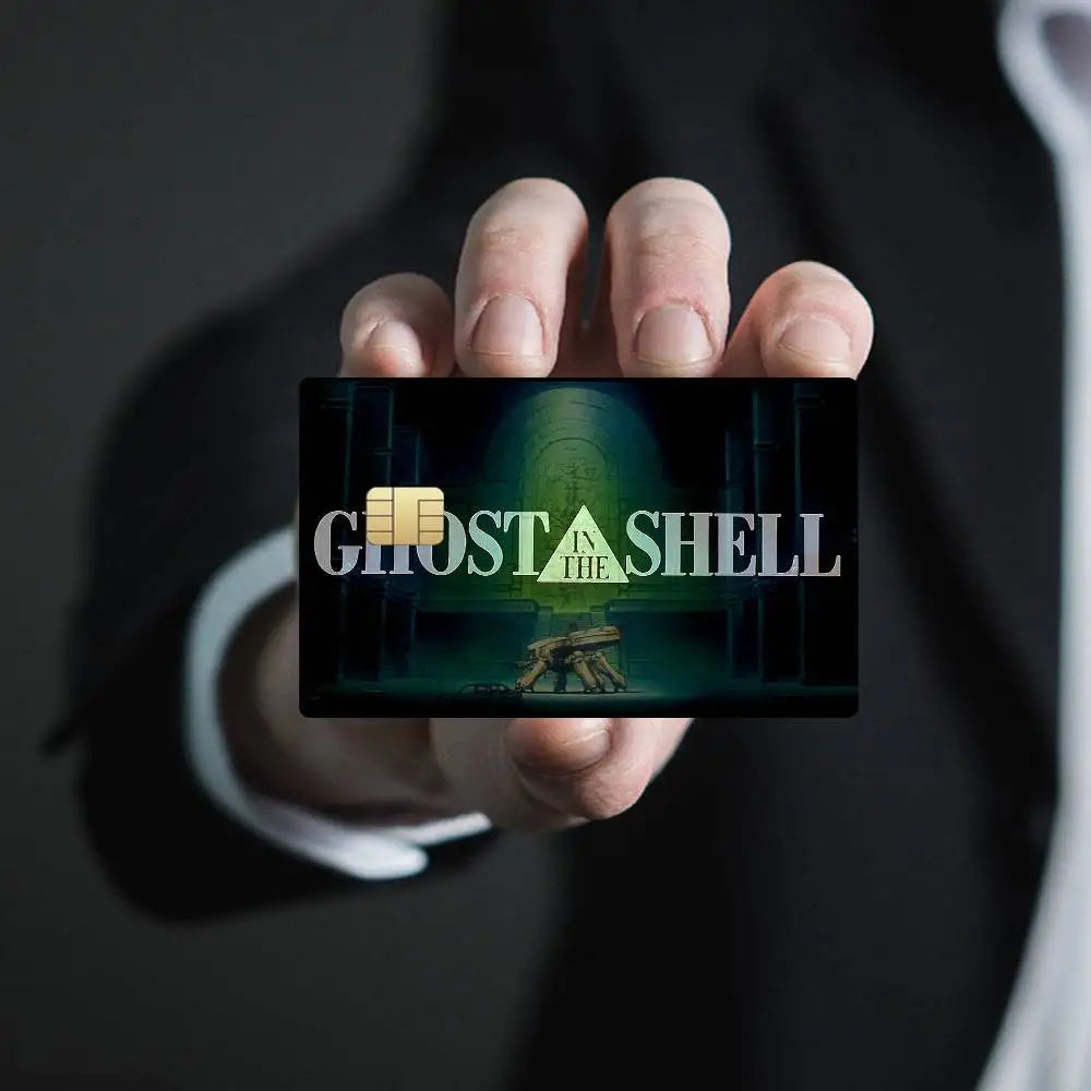 sticker anime ghost shell waterproof réutilisable moderne graphique carte crédit pièces