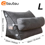 coussin multifonctionnel gris uni tissu épais moderne boutons ajustables poche 60x22x50cm