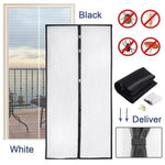 rideau moustiquaire porte noir blanc maille fine opacité moderne velcro poignée 90x210cm