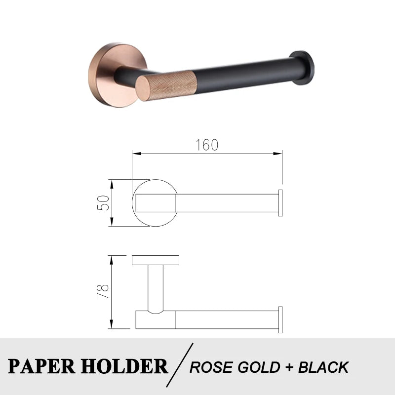 porte papier moderne acier inoxydable texture brossée noir blanc cuivre vis instructions minimaliste