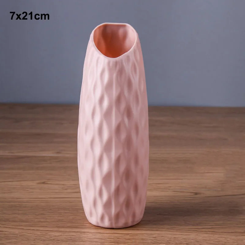 vases décoratifs modernes rayures verticales bleu blanc rose vert pastel minimaliste