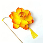 lanterne fleur lotus papier plissé motif floral tassel tringle portable anniversaire mariage