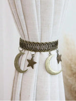 anneau rideau métal étoile lune vintage boho chic bronze opacité decoration chambre salon