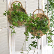 Panier mural en rotin suspendu, cache-pot en osier fait main pour jardin et décoration intérieure