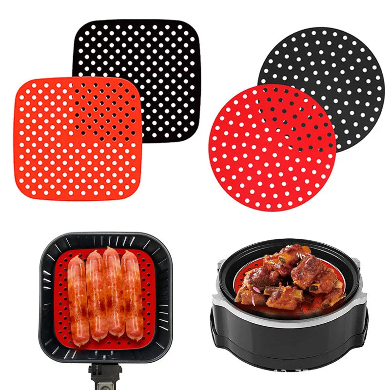 grilles cuisson friteuse air perforées rouge noir modernes clips fixation cuisine