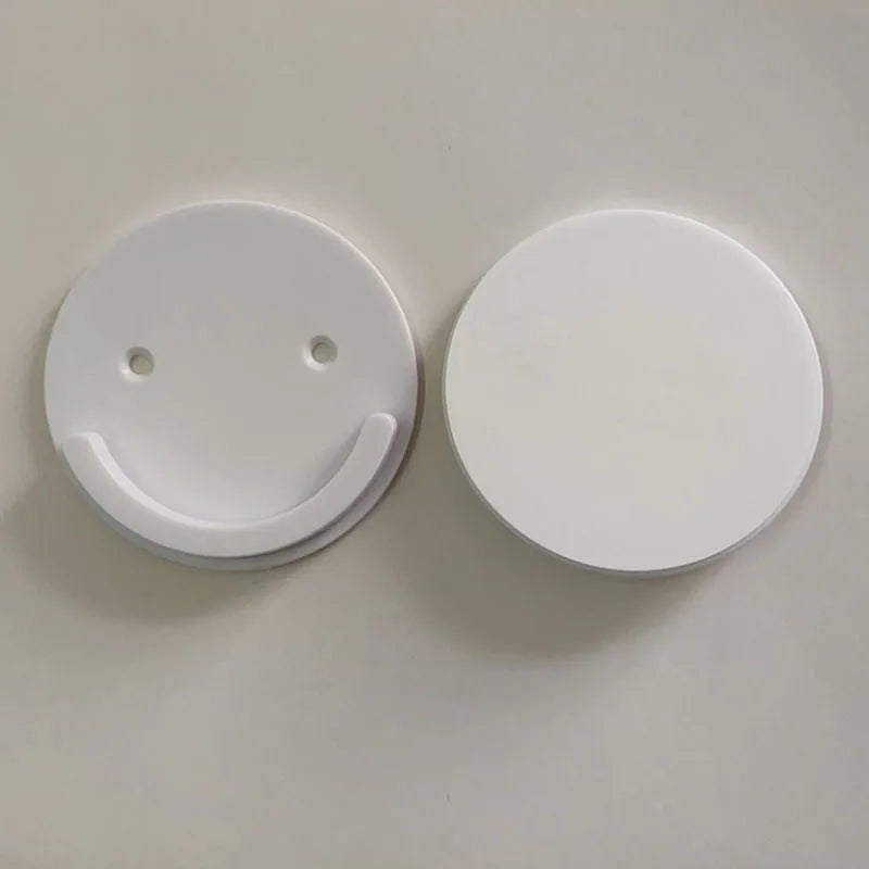 supports muraux adhésifs anti dérapants rideau douche blancs rond lisses moderne 2pcs 4vis