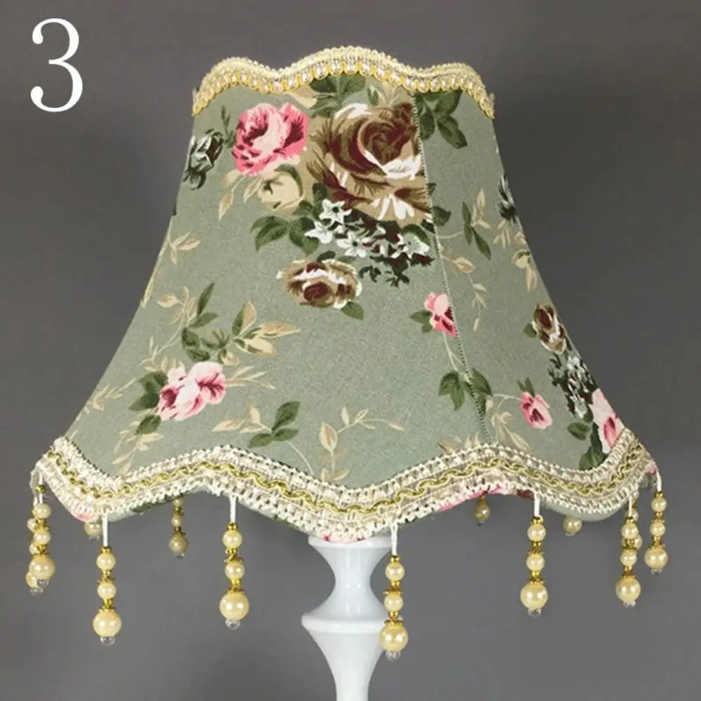 lumière led abatjour floral dorées shabbychic vintage beige rose verte