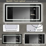 miroir salle bain rectangulaire lumineux led antibuée mural moderne grand sans cadre blanc
