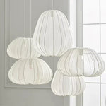 suspension lumineuse moderne blanc crème rayures verticales 300mm 495mm 550mm 470mm