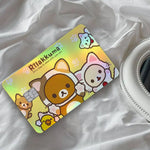 autocollants carte d'identité dessin animé rilakkuma chats motifs floraux multicolore résistants eau protection vinyl