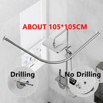 tringle rideau douche acier inoxydable forme moderne murale fixations visibles argentées