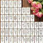 stencils blancs fleurs stylisées minimaliste peinture murale diy decoration motifs opaques exemples inclusion