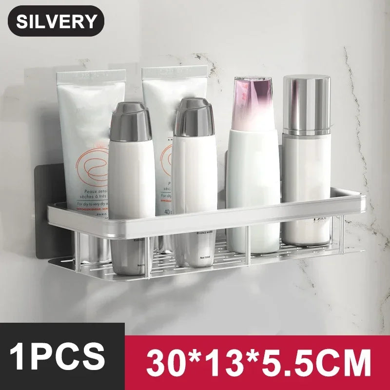 étagères rangement adhésives modernes blanc noir imperméables métal lisses bouteilles cosmétiques flacons parfum encens