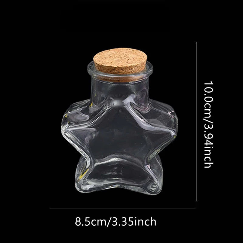 bouteilles étoile transparentes coeurs opalescentes blanches capsules liège vintage decoration mariage anniversaire loisirs créatifs