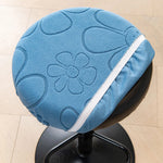 coussin tabouret moderne fleurs imprimées gris bleu clair orange roseclair vertpastel polyester élastique extensible