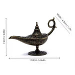 lampe huile bronze ornements floraux artisanale chaîne support traditionnelle métal