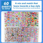 sticker 3d multicolore animaux chiffres véhicules adhésif scrapbooking artisanat enseignement récompense élèves activités