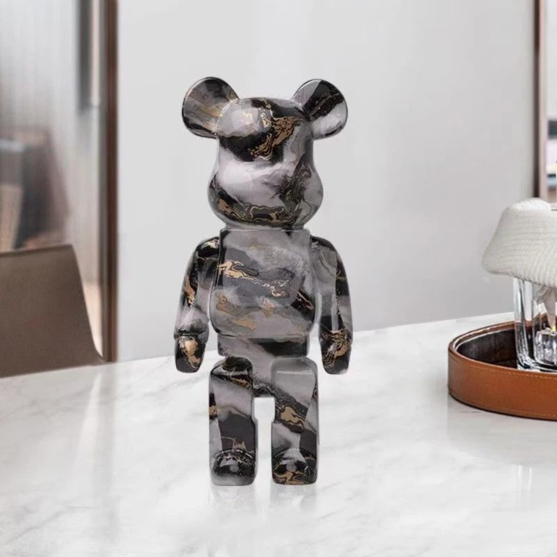 figurine ours multicolore graffiti résine contemporaine décoration intérieur table chambre erotique
