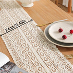 nappe coton dentelle floral bohème bordure frangée transparent table décoration chambre cuisine événement festive