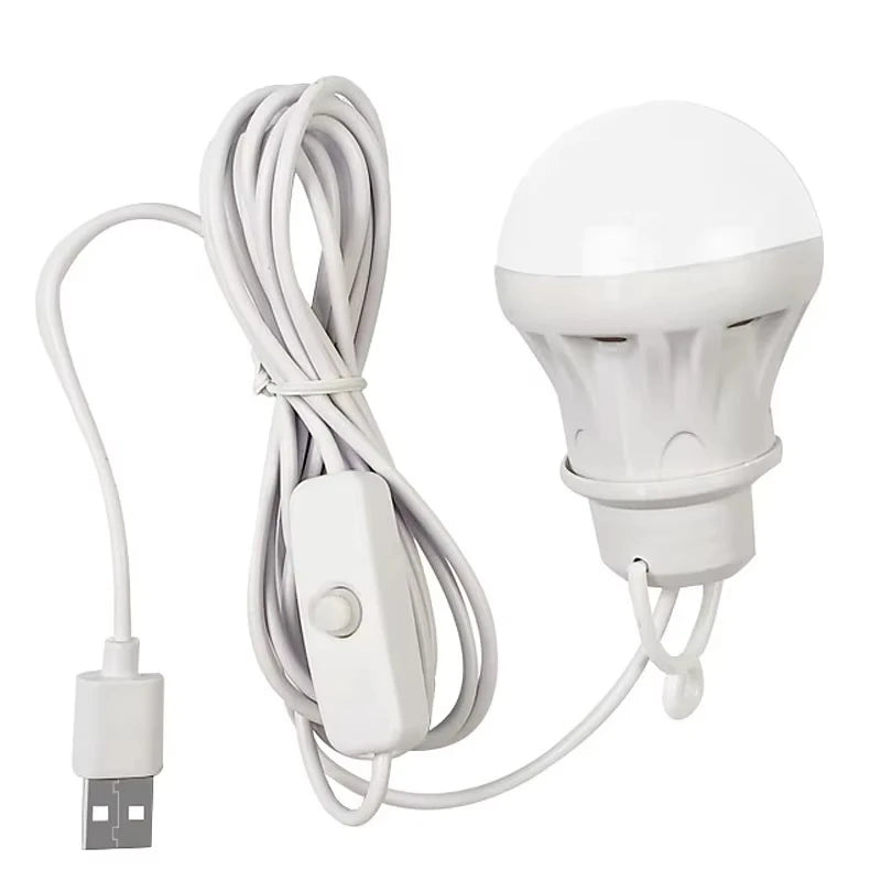 ampoule led blanc moderne usb secteur batterie rechargeable camping travail pêche barbecue