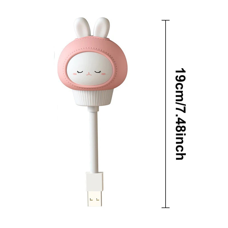 veilleuse usb animée cartoon ours poussin lapin chambre enfant blanc rose jaune gris