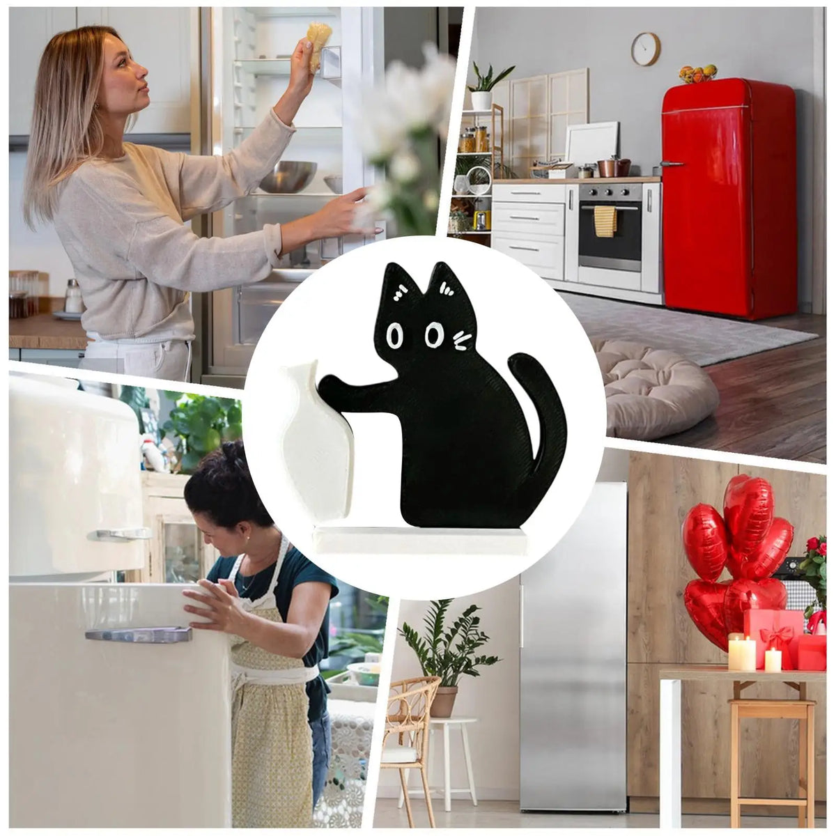 support pinceaux chat noir aimant moderne décoration intérieure animal compagnie dessin animé collection art
