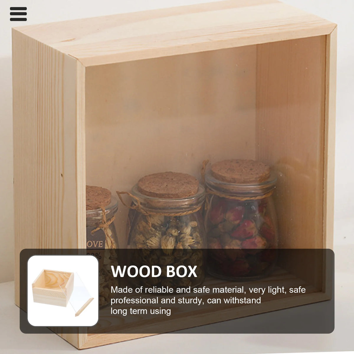 boîtes rangement bois naturel minimaliste boîte transparente intérieur organisation bijoux