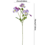 bouquet artificiel violet blanc jaune fleurs motifs feuilles vertes decoration maison anniversaire mariage