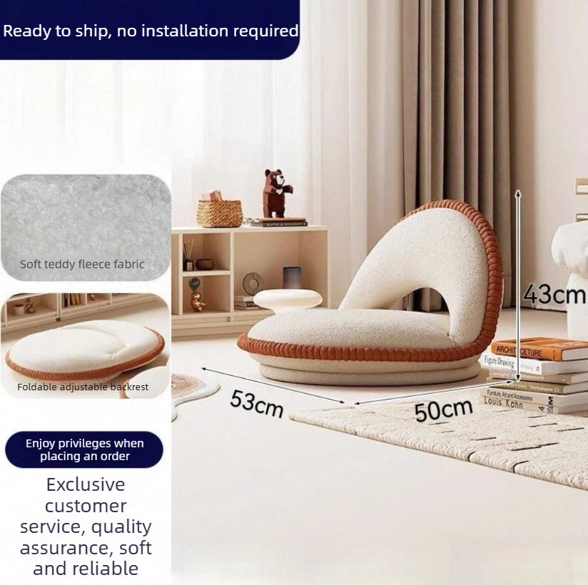 chaise lecture pliante moderne minimaliste tatami tissu texturé coussin salon japonais