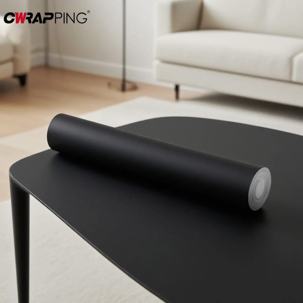 film protection autocollant noir mat imperméable pvc extra épais moderne cuisine chambre commerce