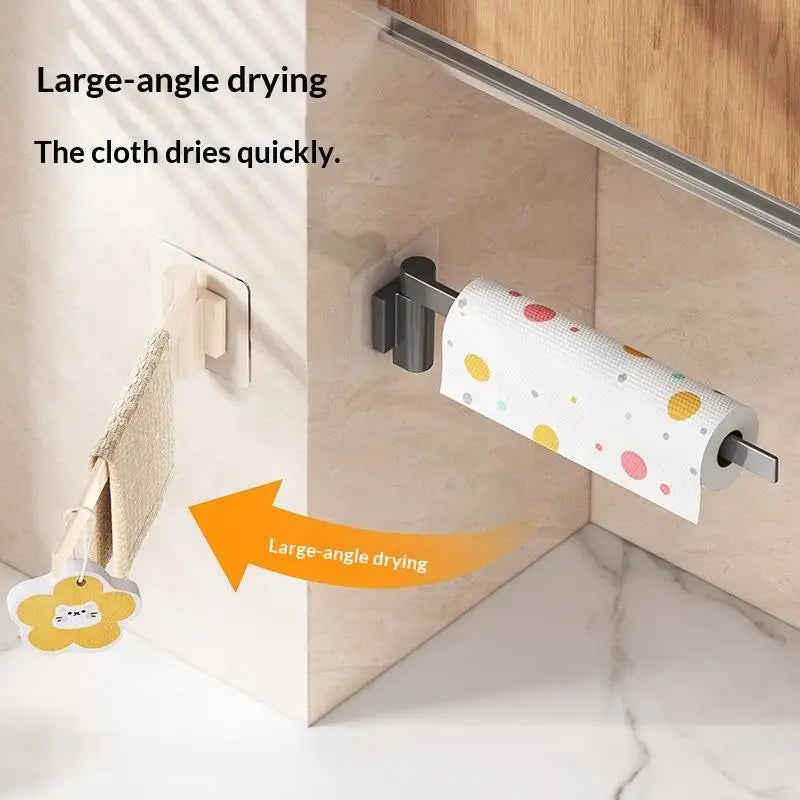 support drainage rotatif mural multifonctionnel porte rouleaux essuie tout film plastique torchons gants moderne