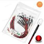 Diodes led 12v blanc rouge vert bleu jaune câbles colorés pack 10 pièces transparentes