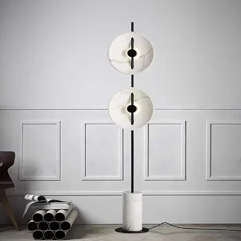 lampe sol marbre blanc noir moderne 11w 15w led 2700k 6000k vde