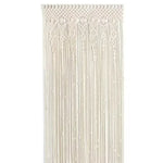 rideau macramé coton beige clair motif géométrique franges boho chic décoration intérieur séparation porte