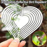 répulsif oiseaux argenté cœur cercles concentriques moderne extérieur anneau métalliquesuspenduextérieurjardinferme