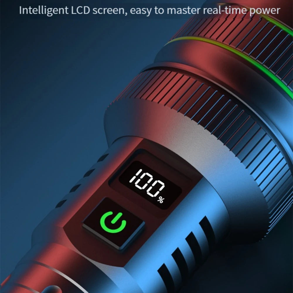 lampe poche rechargeable led intense zoom extérieure autodéfense banque alimentation usb