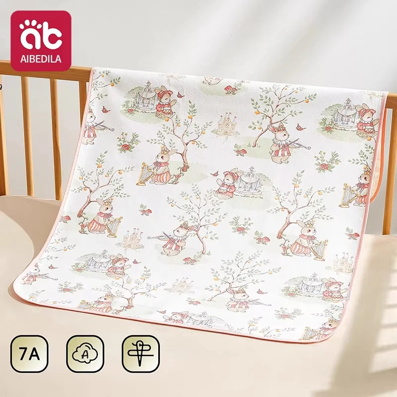 drap bébé panda imprimé doux blanc vert noir orange rose bleu floral