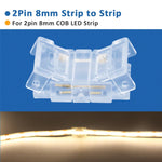 connecteurs led transparents 2pin 3pin clips câbles rgb cct cob 5v 12v 30v ul