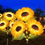 lampes solaires extérieures tournesol fleurs jaunes vert modernes jardin