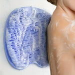 tapis bain texturé picots bleu lavande ventouses adhésives utilitaire maison massage pieds cleansing sponge