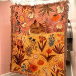 couverture coréenne brodée animaux dessin animé verte blanche grise ocre bleue polyester coton rectangle