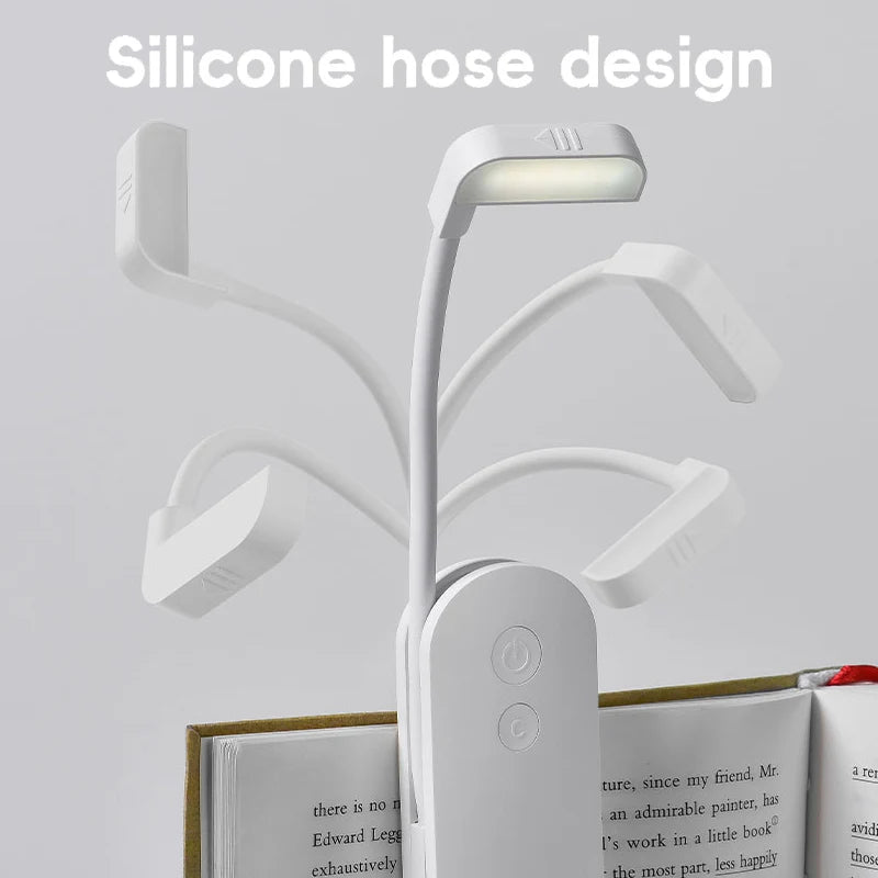 lampe lecture rechargeable usb blanc moderne clip port charge interrupteur